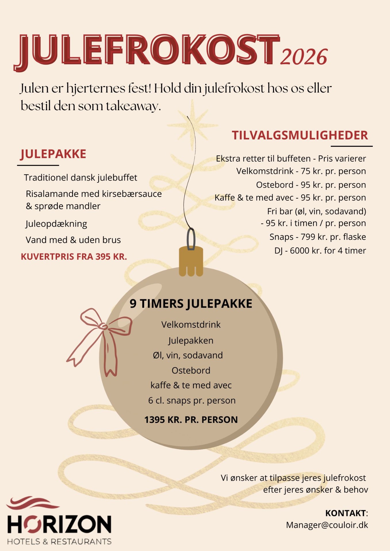 Julefrokost 2026 – Restaurant Trekosten