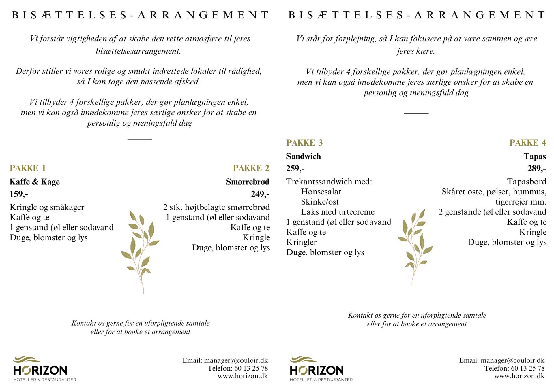 Brochure med bisættelsespakker hos Trekosten