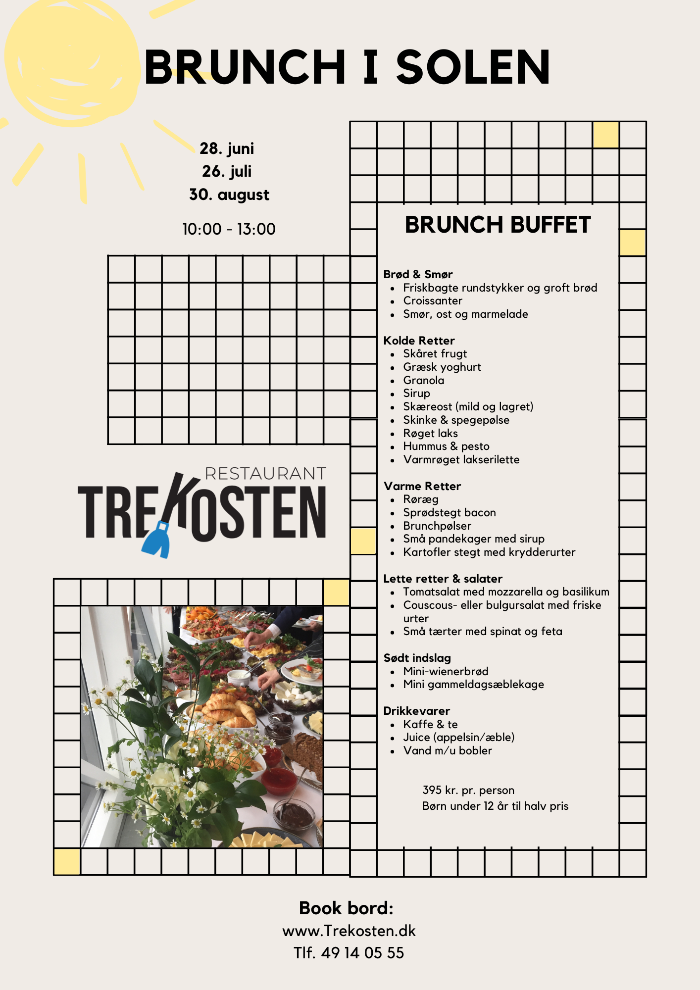 Søndagsbrunch flyer – Restaurant Trekosten