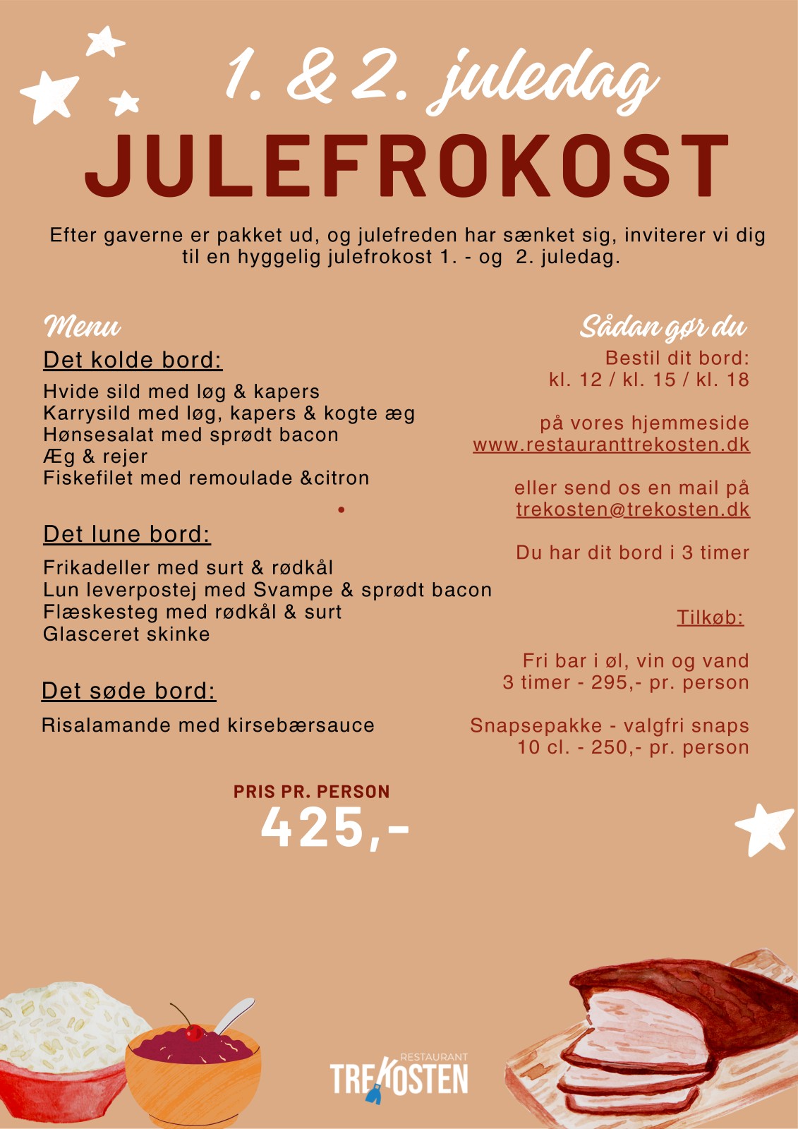 Julefrokost flyer – Restaurant Trekosten